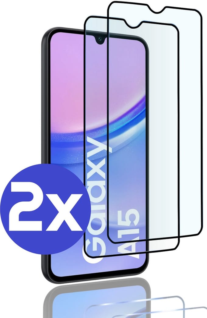 ArmorDrop Full Guard Screenprotector Geschikt Voor Samsung A15 - Gehard Glas - 2 Stuks