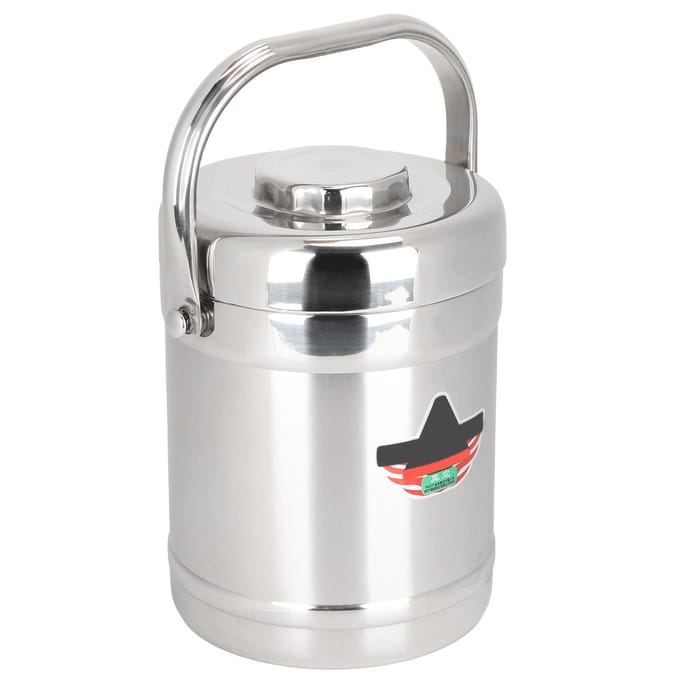 1.8L Rechte Vorm Dubbelwandig Vacuüm Geïsoleerde Lunchbox Roestvrij Staal Warme Voedselcontainer white