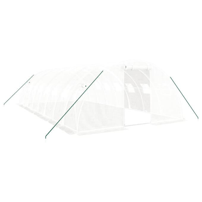 vidaXL - Tuinkas - met - stalen - frame - 32 - m² - 8x4x2 - m - wit