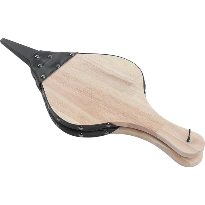 Soufflet de Cheminée Manuel Durable Bois Massif Cuir Résistant à la Chaleur Largement Utilisé Souffleur de Feu pour Barbecue Camping Cheminée beige