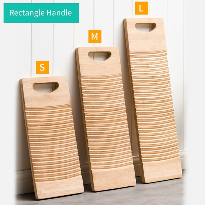 Beschikbaar Houten wasbord Wasbord met rechthoekig handvat Handpercussie Handwasbord voor size S beige