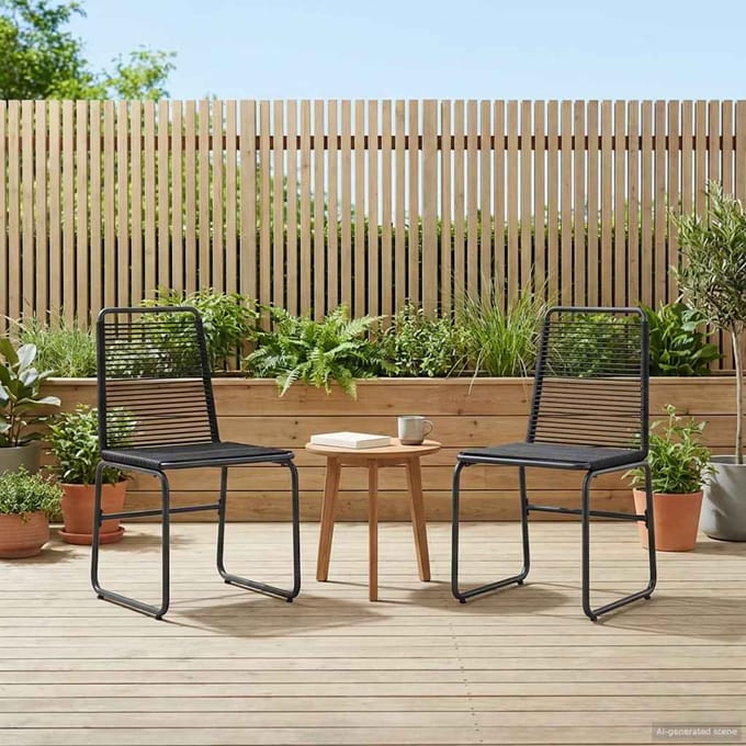 vidaXL - Tuinstoelen - 2 - st - Zwart - Rattan