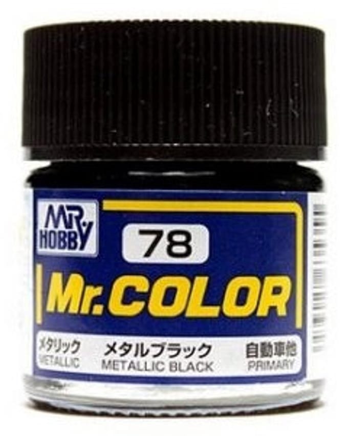 Gunze Mr. Hobby C-078 - Mr. Color 10 ml Metal Black - Lacquer Modelbouwverf
