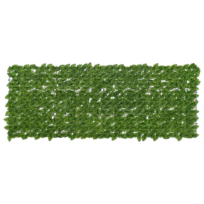vidaXL - Balkonscherm - met - bladeren - Groen - en - Geel - 200 - x - 75 - cm