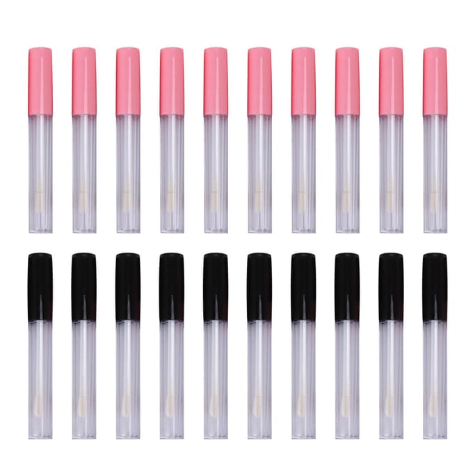 20 stuks Lege Lipgloss Tubes Containers Transparante Mini Navulbare Lippenbalsemflesjes met Applicatorborstel gray