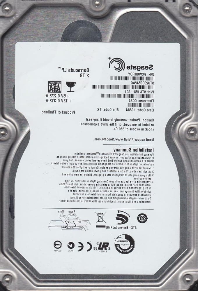 Interne harde schijf - Opslag schijf - Data opslaan - Laag stroomverbruik - 2 TB - Zwart