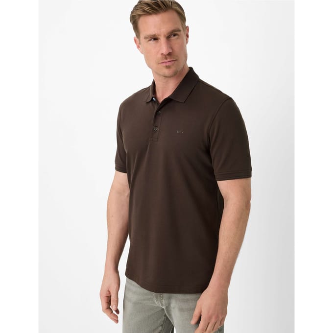 Brax Heren Poloshirt  Style PETE chocolate, donkerbruin, maat M