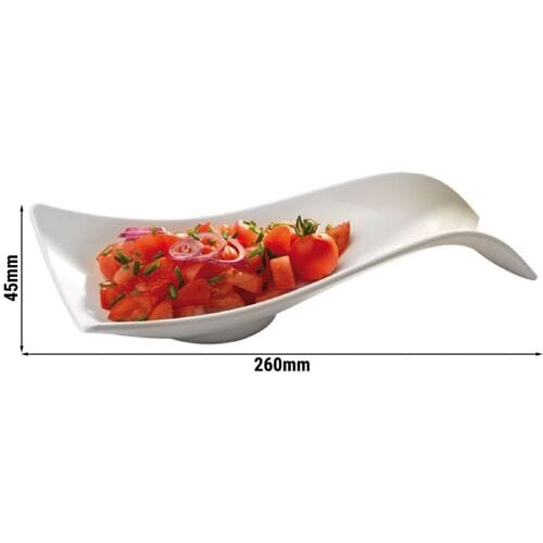 GGM Gastro (6 Stück) Besteckablage - SMALL WAVE - Melamin - 260x130mm - Weiß