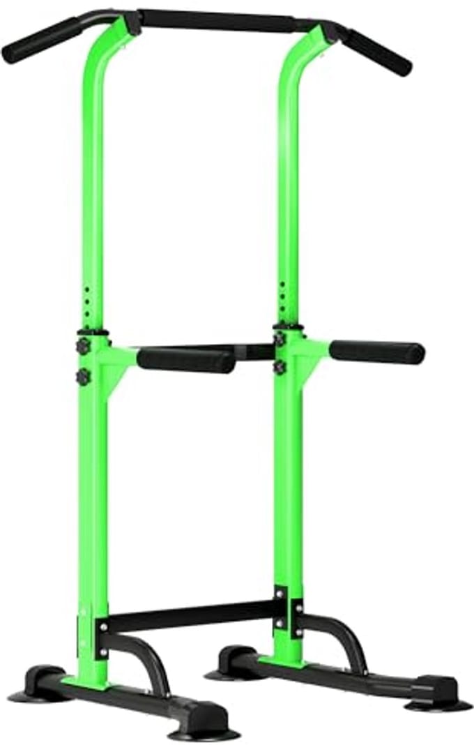 Power Tower Dip Station - Verstelbare Hoogte Krachttraining Apparatuur voor Thuisgym