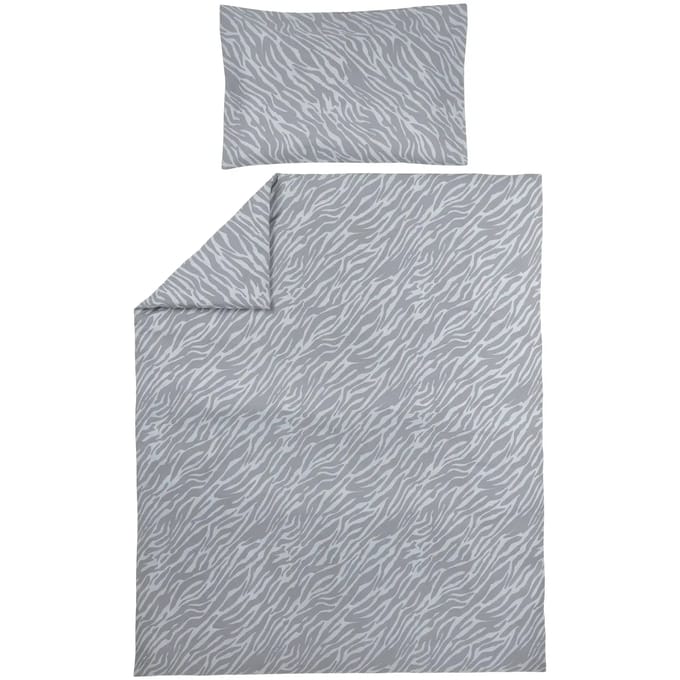 Meyco Baby Zebra dekbedovertrek peuter - grey - 120x150cm
