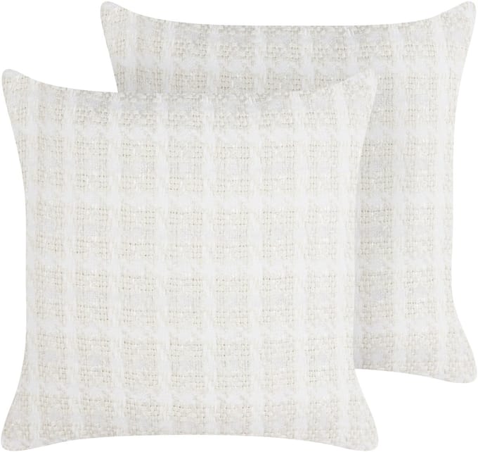 DOURIS - Sierkussen set van 2 - Lichtbeige - 45 x 45 cm - Polyester