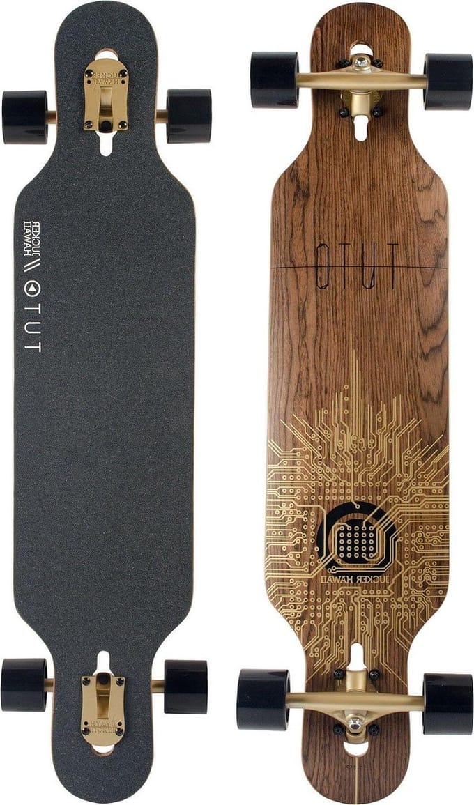 Longboard Compleet - Cruiser Freeride - Soepel Rijden - Drop Through Mount - 99 cm Lengte - Wit