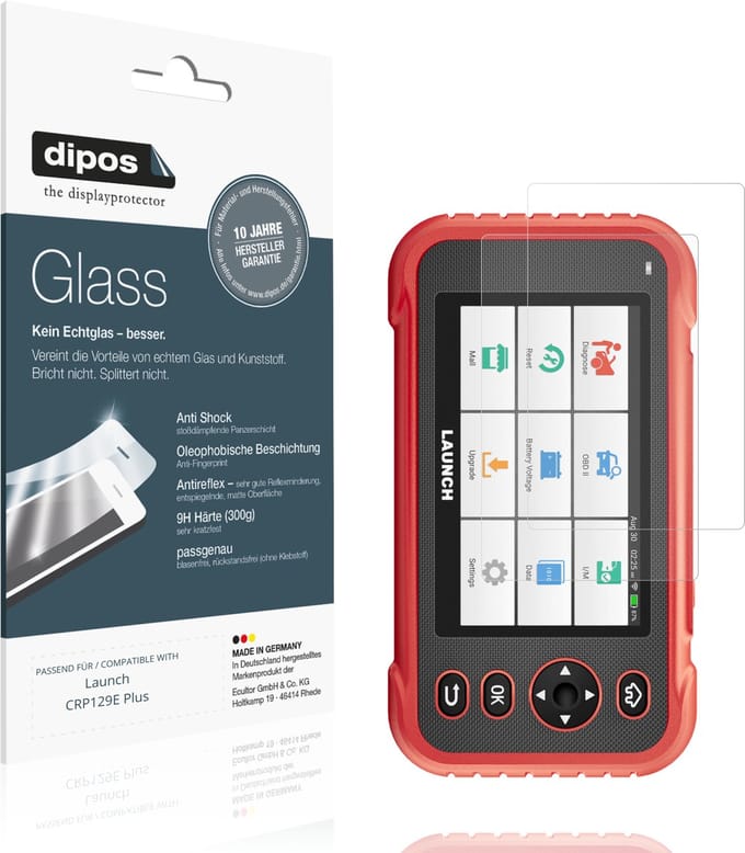 dipos – 2x Matte Pantserfolie geschikt voor Launch CRP129E Plus | 9H Screenprotector