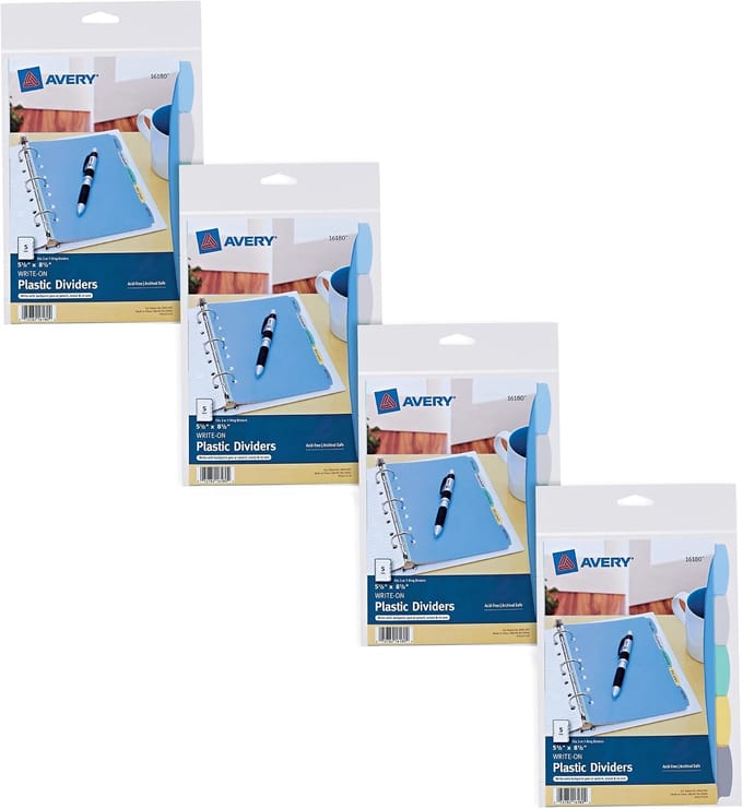 Avery Hersluitbare Mini Tabbladen voor 3- & 7-rings Ordners (5.5x8.5")