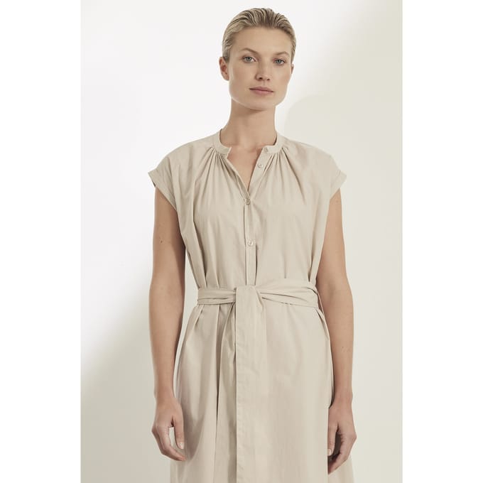 Knitted Karo Dress Sand Größe: M | Blusenkleider Outlet | Damen | Braun