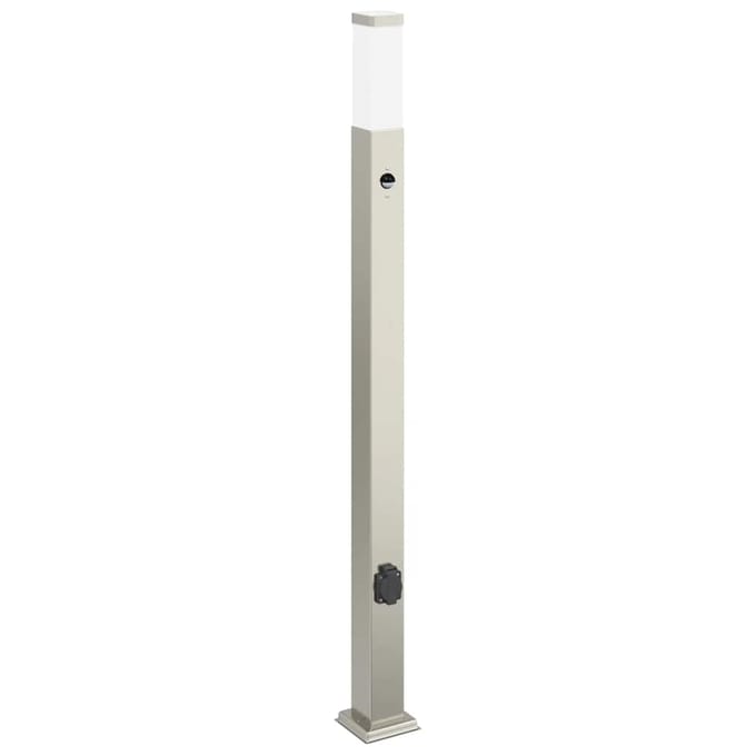 vidaXL Bolderarmatuur met sensor en stopcontact 110 cm roestvrij staal IP44