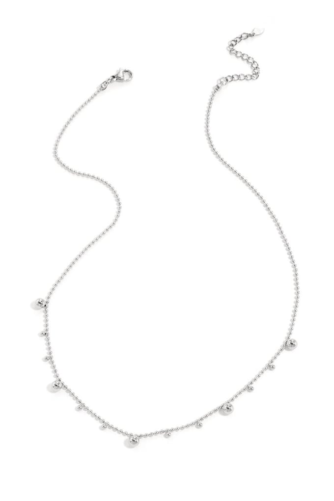 Ketting met afwisselende bolletjes - zilver - Yehwang