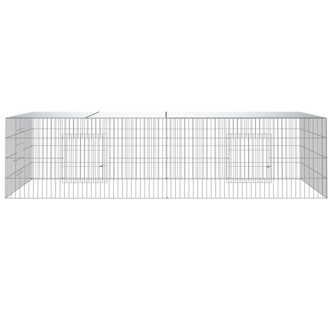 vidaXL - Konijnenkooi - met - 2 - panelen - 220x110x55 - cm - gegalvaniseerd - ijzer