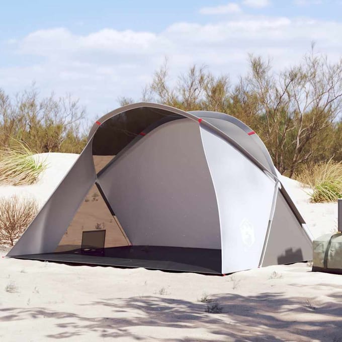 vidaXL - Strandtent - 2-persoons - pop-up - waterdicht - grijs