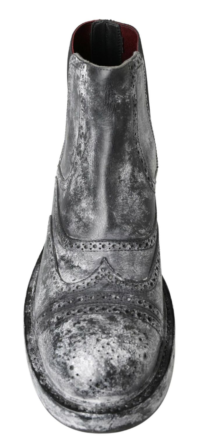 Brogue Chelsea Boots Versleten Leer
