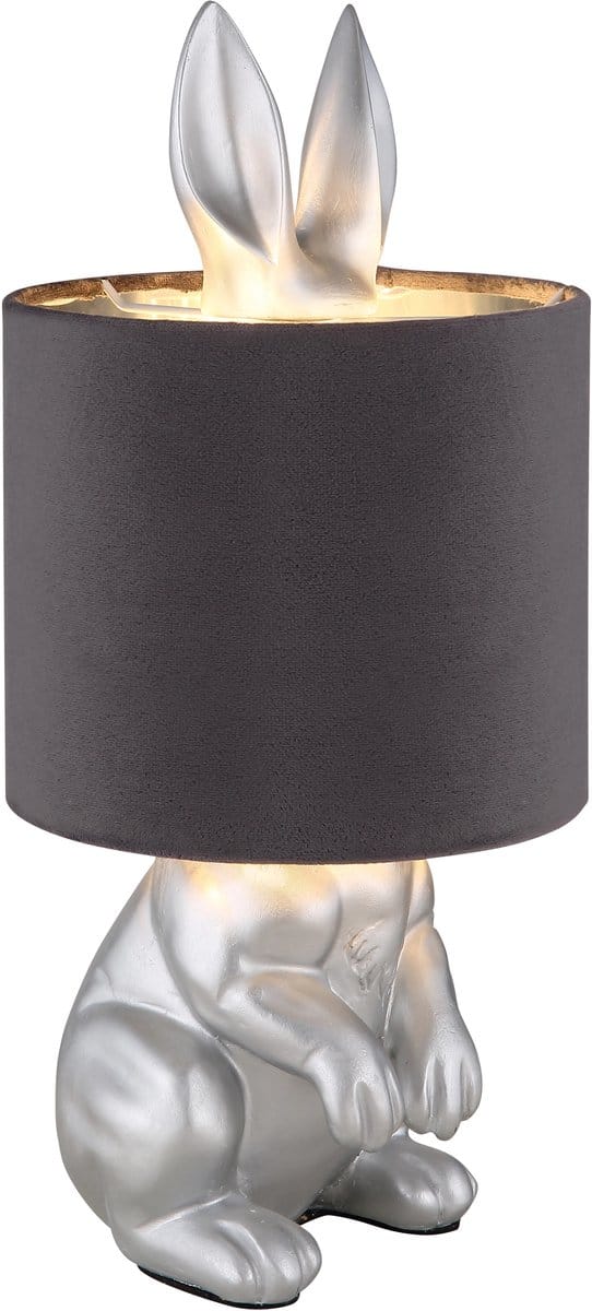 Tafellamp - zilver - RABBIT - kunststof - Ø 18cm - E27 - 21633S - Globo