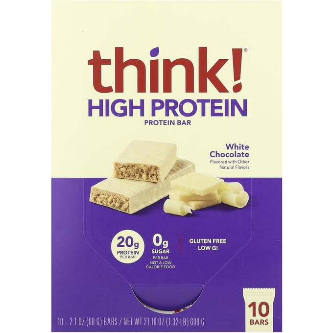 Pense!, Barres Hyperprotéinées, Chocolat Blanc, 10 Barres, 2,1 oz (60 g) Chaque