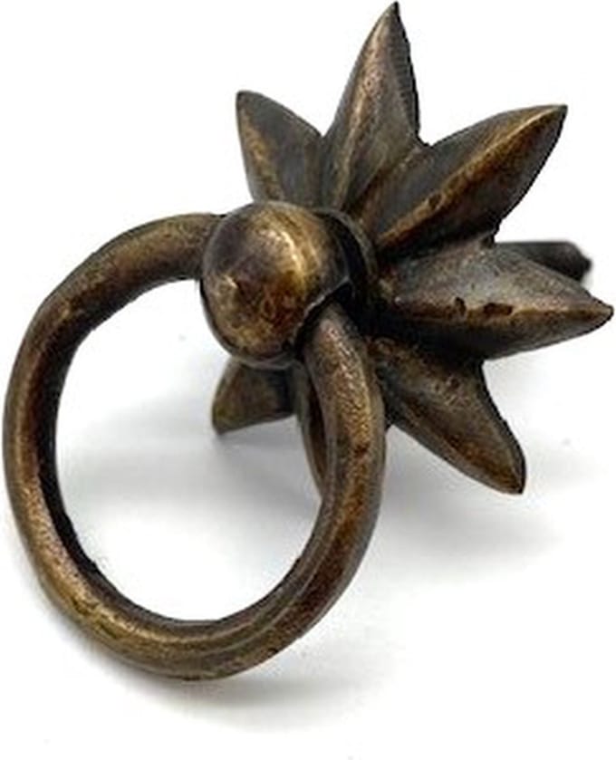 Ringgreep Messing Antiek Ster 35mm