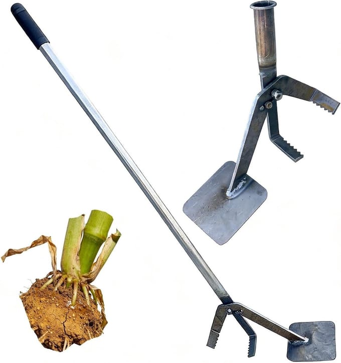 Hefboom Extractietool - Wortelverwijderaar - Stronken Verwijderen - Duurzame Stalen Constructie - 132 cm Lengte - Zilver