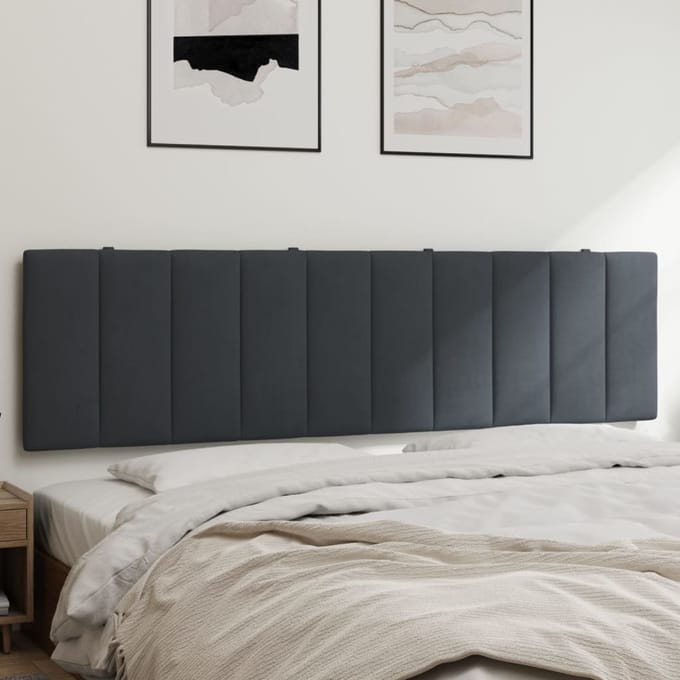 vidaXL - Hoofdbordkussen - "Hanko" - 180 - cm - fluweel - donkergrijs