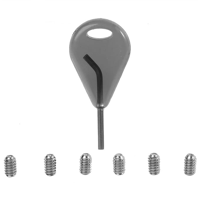 FCS Surfplank Fin Sleutel Fin Vervangingsaccessoire met 6 stuks Grubschroeven gray