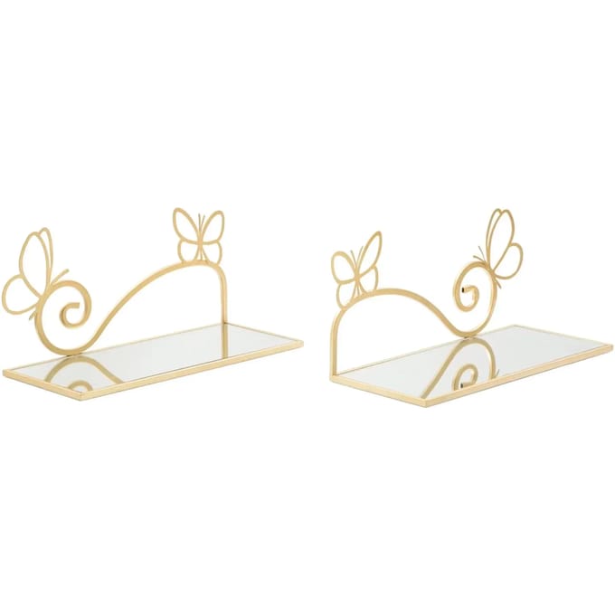 Wanddecoratie Bed Side Butterfly Set 2 Pcs 41,5×18×21 cm