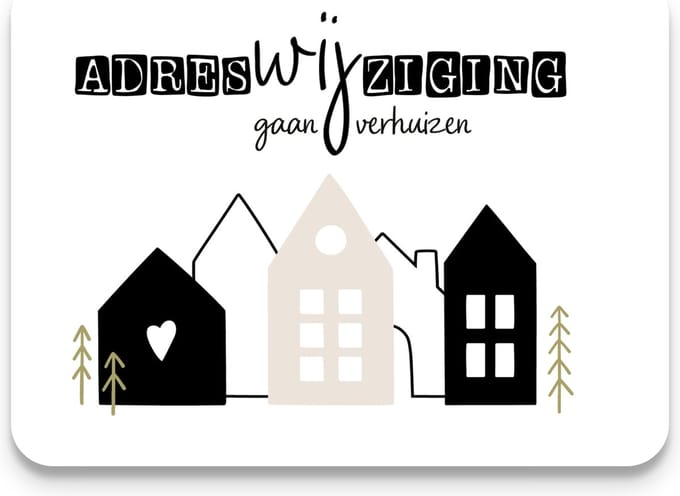 Verhuiskaarten 20 stuks - ADRESWIJZIGING - WIJ GAAN VERHUIZEN HUISJES - A6 - Studio Juulz