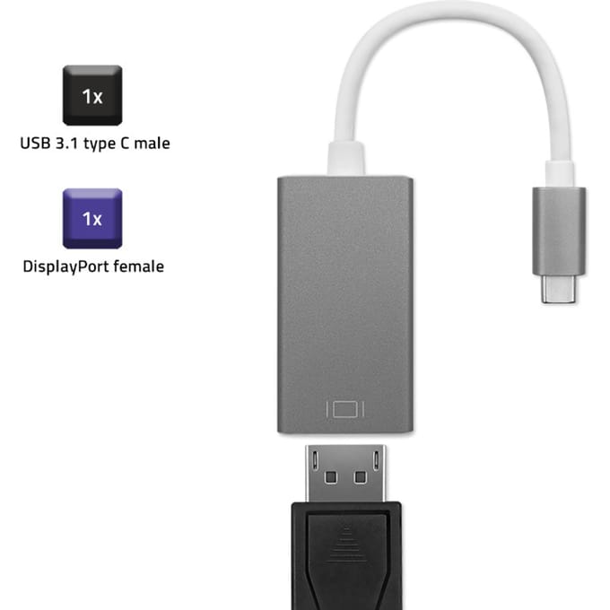 Qoltec USB-C 3.1-adapter |   DisplayPort |   4K |   MHL |   Aluminium