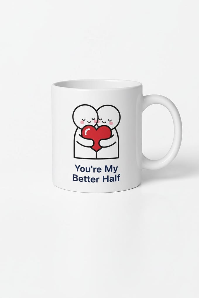 Mok 'You're My Better Half' - Romantisch Cadeau voor Partner & Liefdeskoppel