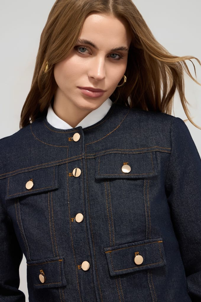 Oltre Short Denim Jacket Blue Taglia: 36 | Giacche di jeans Outlet | Donna | Blu