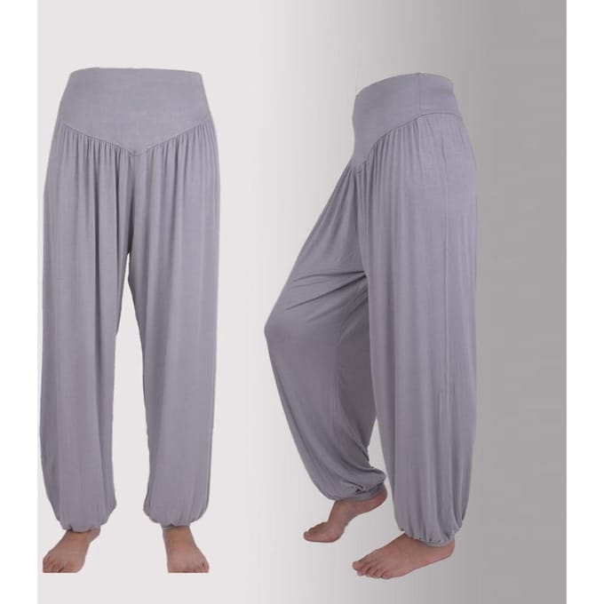 Dames sportmode elastische losse modal katoen zachte yoga dans harembroek S gray