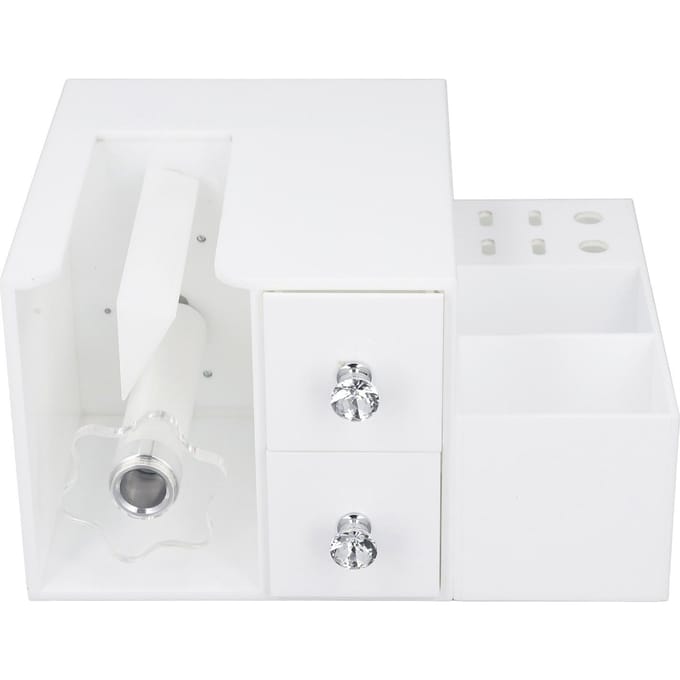Zelfwaaierende Wimperwaaier Maakmachine met 2 Lades Acryl Wimperartiest Benodigdheden Wimperwortel white