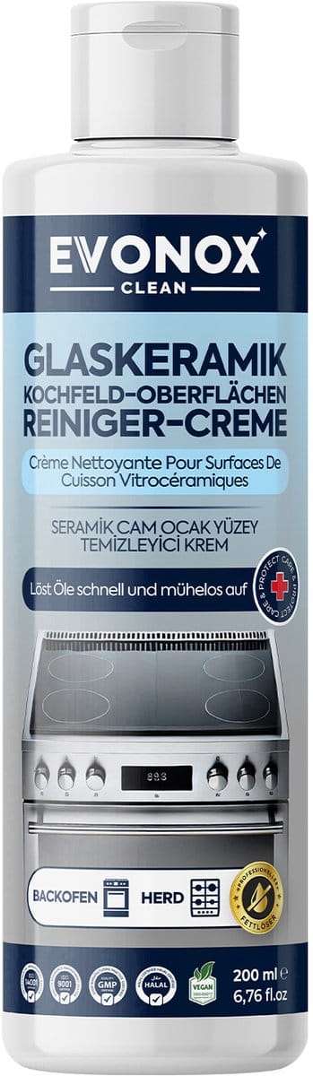 Evonox Clean Keramische Kookplaatreiniger - 200 ml - Beschermende Laag & Glans