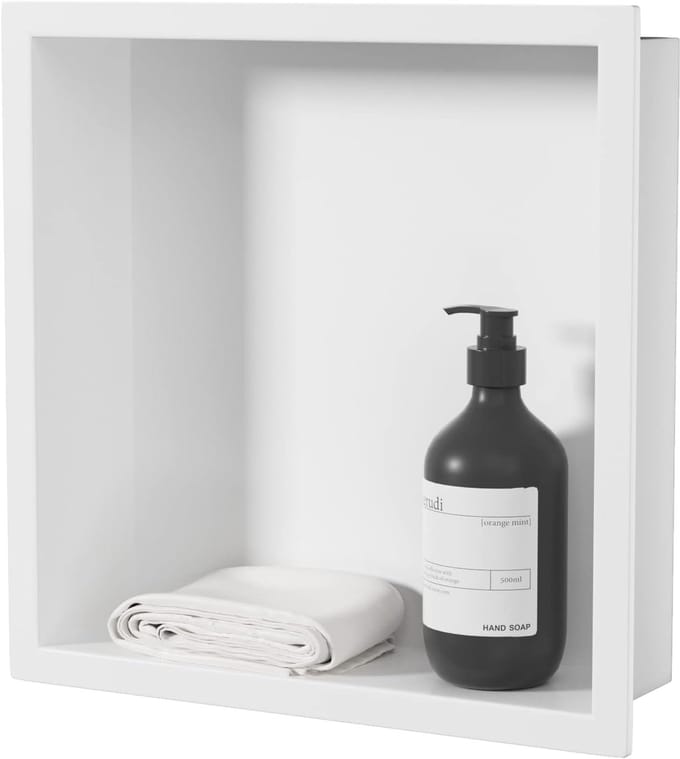 AquaVik Inbouwnis Inbygg 30x30x7 cm Mat Wit