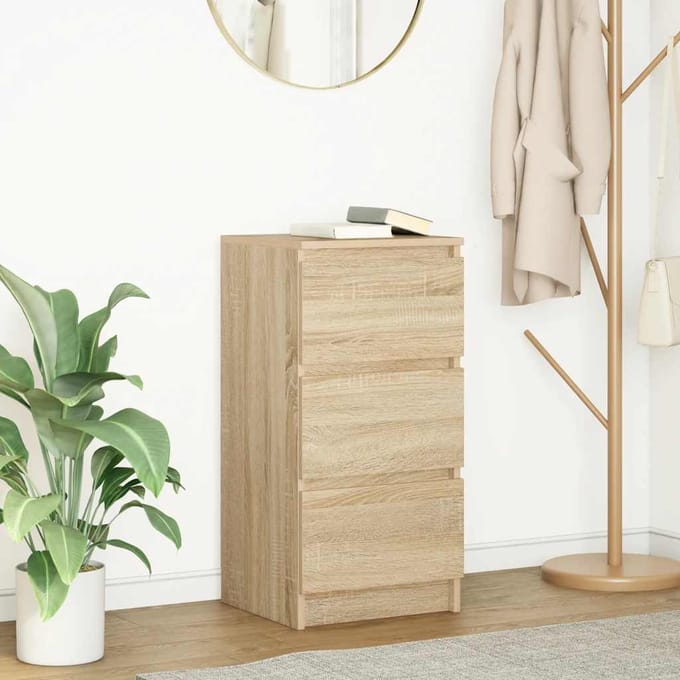 vidaXL - Dressoir - 37,5x35x76cm - bewerkt - hout - sonoma - eikenkleurig