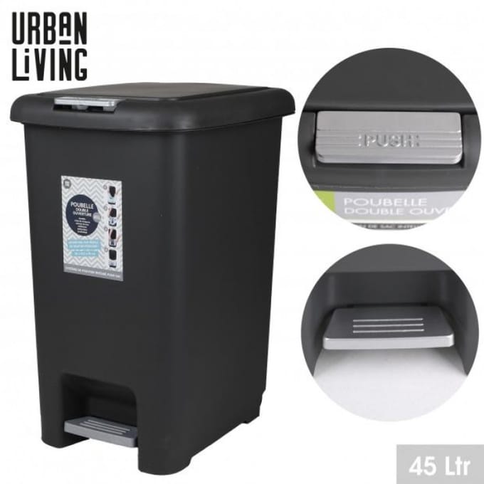 Zwarte pedaalemmer 45 L