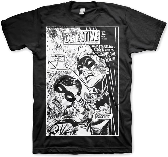 DC Comics Batman Heren Tshirt -M- Dynamic Duo Distressed Zwart