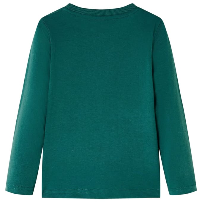 vidaXL - Kindershirt - met - lange - mouwen - 116 - groen
