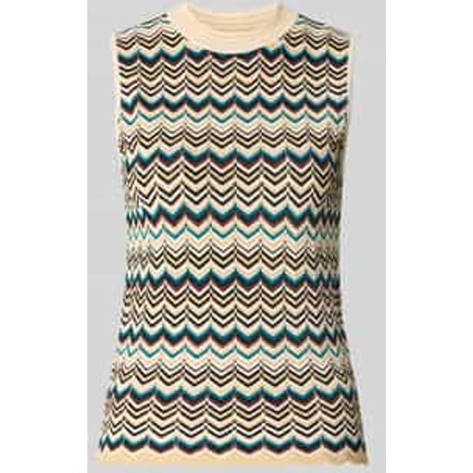 Tricottop van viscosemix met ronde hals