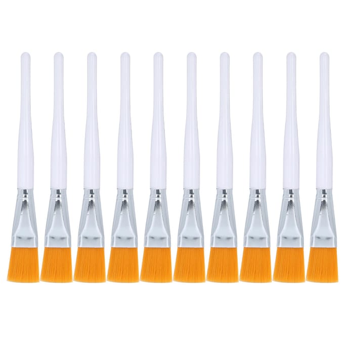 10 STUKS Gezichtsmaskerkwast Aanbrengen Slaapmasker Zachte Applicator Kwasten Plastic Handvat white