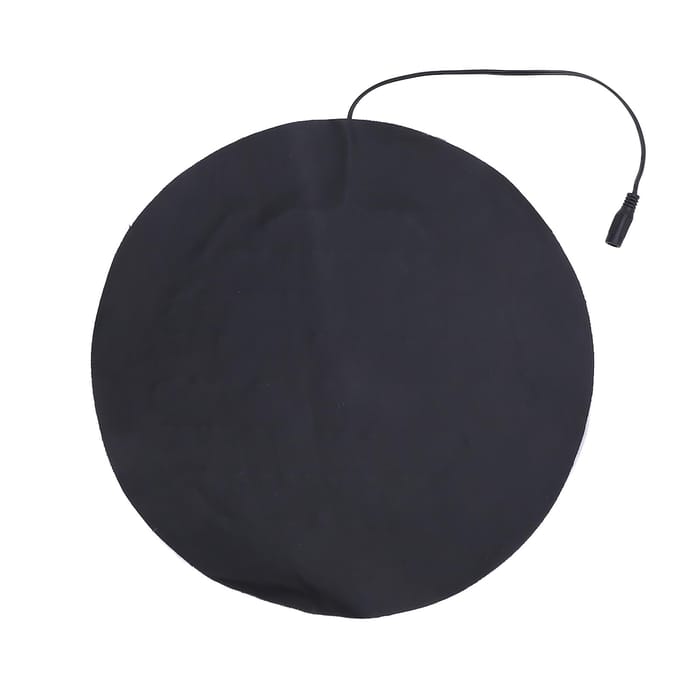 USB Verwarmingskussen voor Kleine Huisdieren PU Leer Rond Verwarmde Plaat 3 Niveaus Temperatuur black