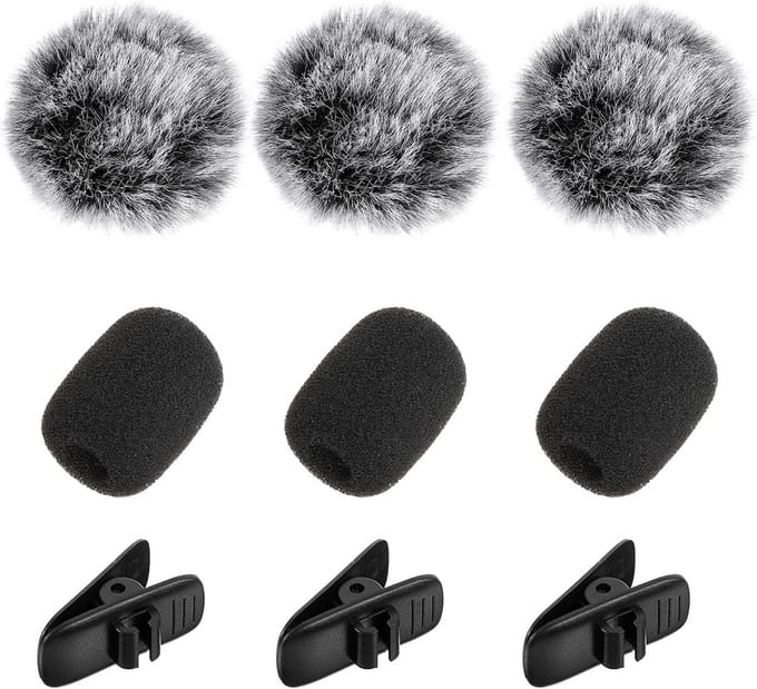 9-Delige Set Microfoon Windschermen met Clips voor Reversmicrofoon en Oordopjes