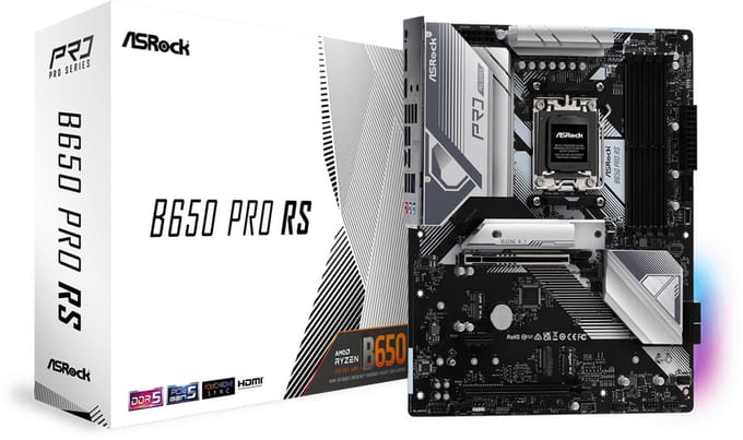 ASRock B650 Pro RS Moederbord - AMD B650 - AMD AM5 - DDR5 RAM - ATX