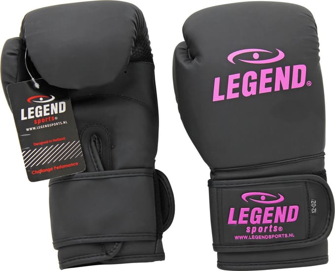 LegendClima Bokshandschoenen Dames Mat Zwart-Roze PU 12 oz