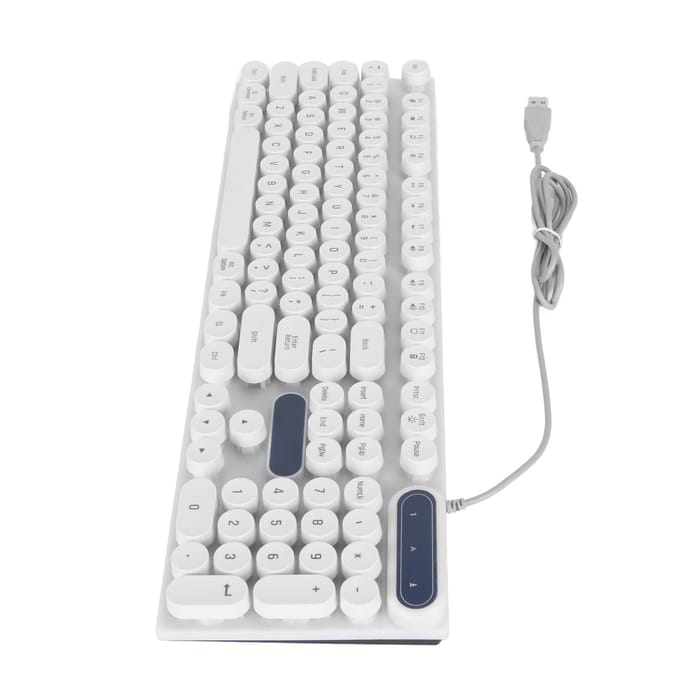 Clavier de jeu USB rond 104 touches respirant rétroéclairé ergonomique étanche filaire clavier pour